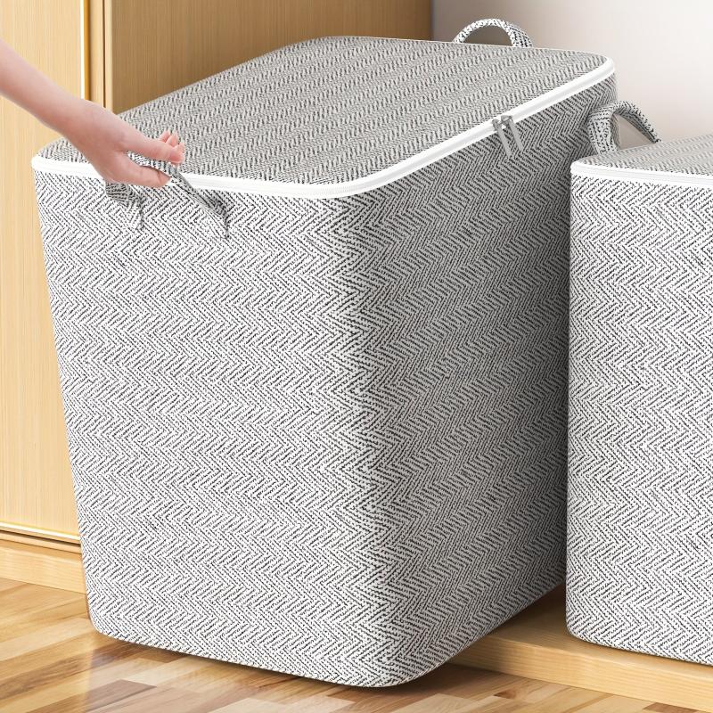 Gray Arrow Pattern Travel Bag Large Capacity Folding Clothes Quilt Blanket