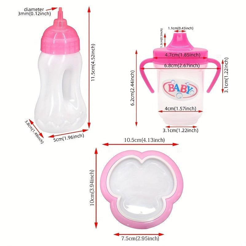 18 inch Doll Accessory Set Plastic Baby Bottle Toy Drinking Cup Water Bottle