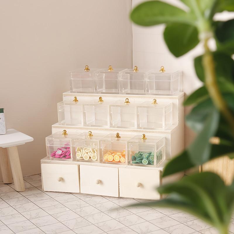 Dollhouse Display Rack Candy Box Drawer Cabinet Furniture Model Decor DIY Toy