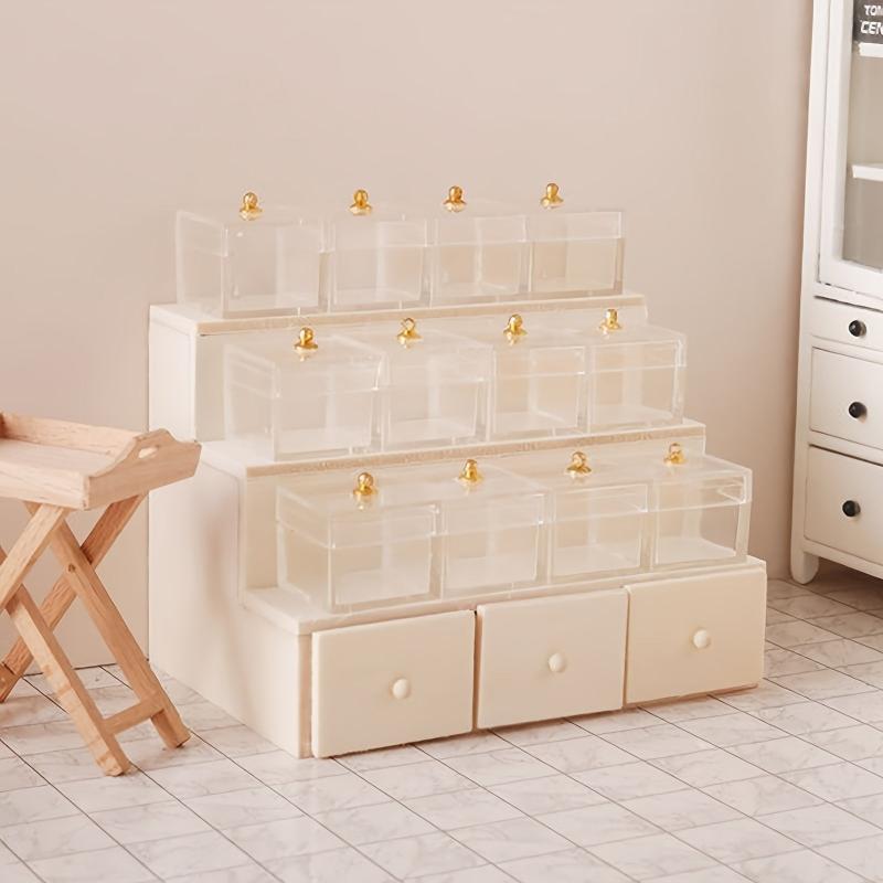Dollhouse Display Rack Candy Box Drawer Cabinet Furniture Model Decor DIY Toy
