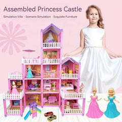 Doll House Girls' Villa Princess Castle Set Children's Crossing Home Toy