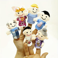6pcs Cartoon Finger Dolls Early Education Plush Toys