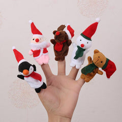 6pcs Cartoon Finger Dolls Early Education Plush Toys