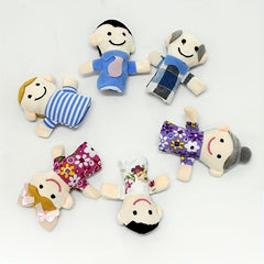 6pcs Cartoon Finger Dolls Early Education Plush Toys