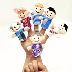 6pcs Cartoon Finger Dolls Early Education Plush Toys
