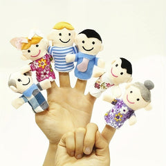 6pcs Cartoon Finger Dolls Early Education Plush Toys