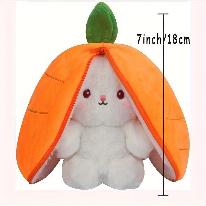 17.78 cm Reversible Bunny Pillow Plush with Zipper
