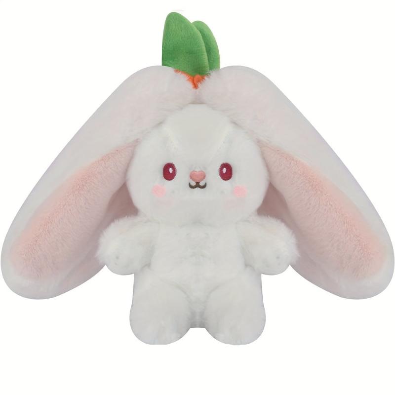 17.78 cm Reversible Bunny Pillow Plush with Zipper
