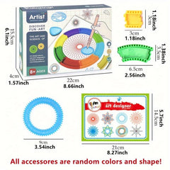 22pcs Spirograph Drawing Toy Set Geometric Ruler Educational Tools
