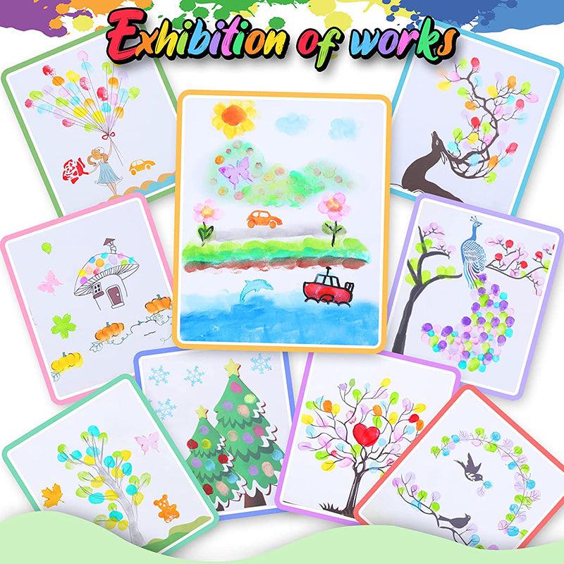 Kids Finger Painting Kit Colored Children Drawing DIY Craft Toy Washable Suit