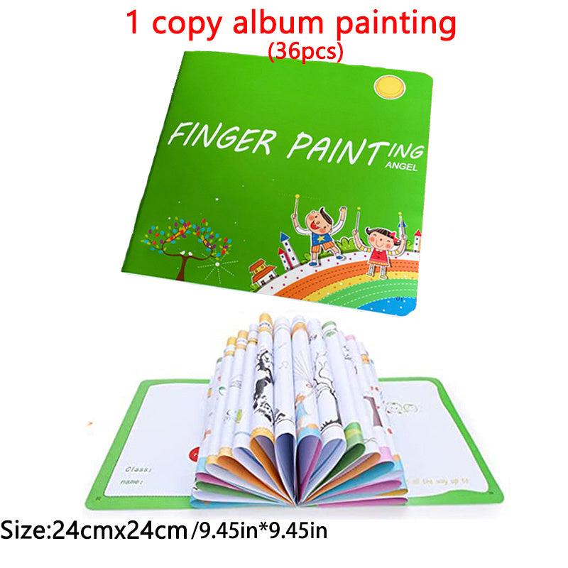 Kids Finger Painting Kit Colored Children Drawing DIY Craft Toy Washable Suit