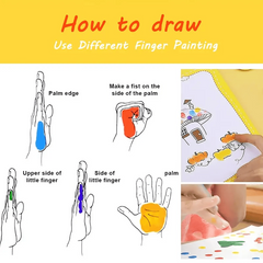 Kids Finger Painting Kit Colored Children Drawing DIY Craft Toy Washable Suit