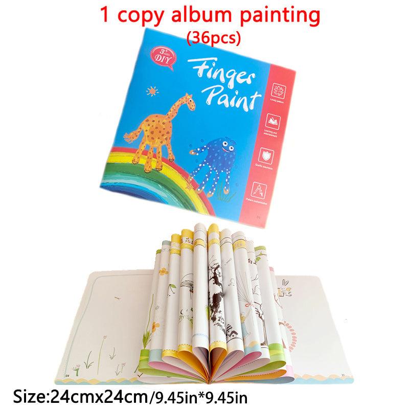 Kids Finger Painting Kit Colored Children Drawing DIY Craft Toy Washable Suit