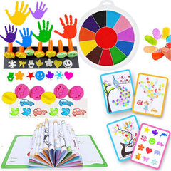 Kids Finger Painting Kit Colored Children Drawing DIY Craft Toy Washable Suit