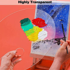 Clear Acrylic Paint Palette for Adults - Non Stick Palette for Art Painting