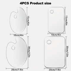 Clear Acrylic Paint Palette for Adults - Non Stick Palette for Art Painting