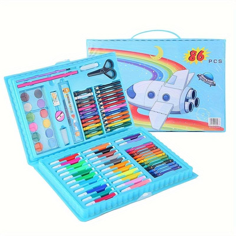 86pcs Painting Pens Set Washable Art Tools Crayon Watercolor Stationery Gift