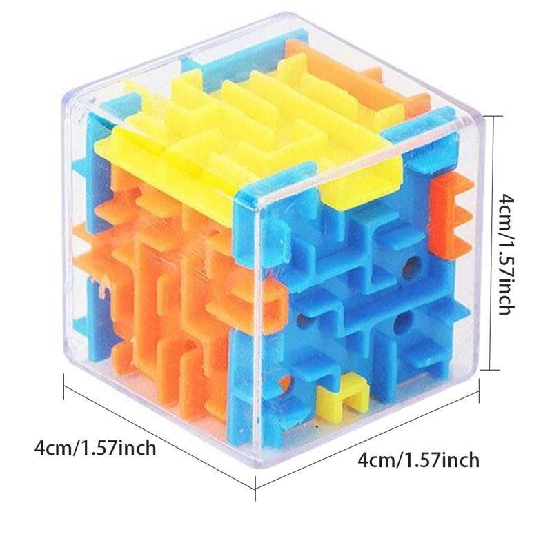 3D Maze Cube Puzzle With Rolling Ball Toy For Kids