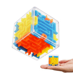 3D Maze Cube Puzzle With Rolling Ball Toy For Kids