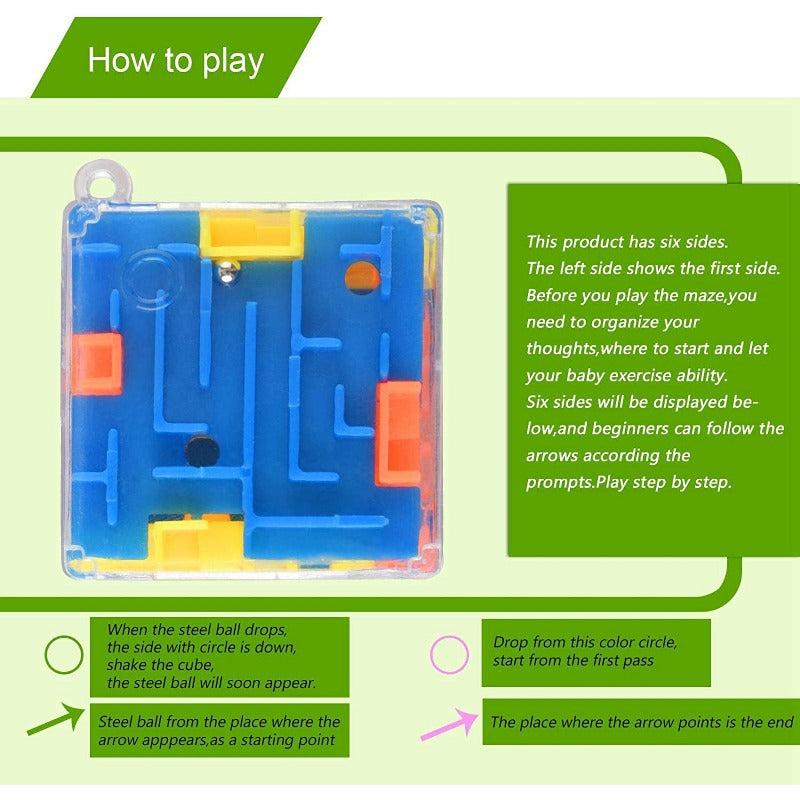 3D Maze Cube Puzzle With Rolling Ball Toy For Kids