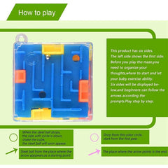 3D Maze Cube Puzzle With Rolling Ball Toy For Kids