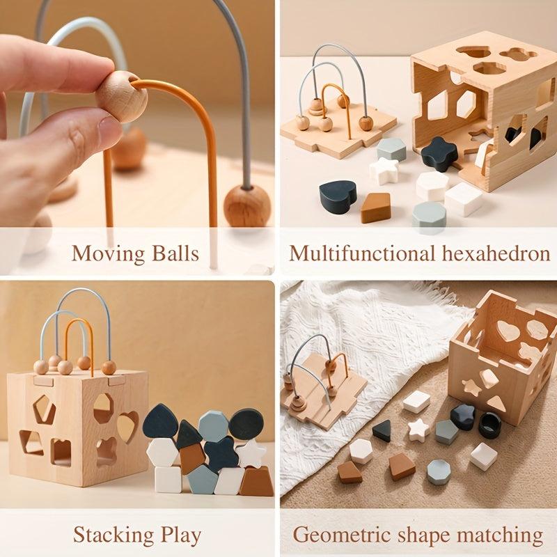 Montessori Hexahedron Toy Geometric Shape Matching