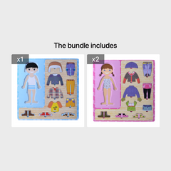 Wooden Children Dress Up Puzzle Boy And Girl Jigsaw Toy