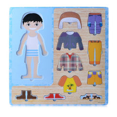 Wooden Children Dress Up Puzzle Boy And Girl Jigsaw Toy