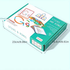 Rainbow 3D Puzzle Wooden Stick And Ring Building Set