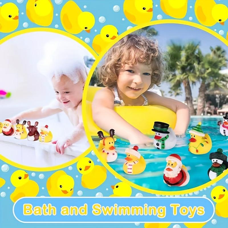 Christmas Rubber Ducks Party Holiday Gift Bag Baby Shower Toy Decoration
