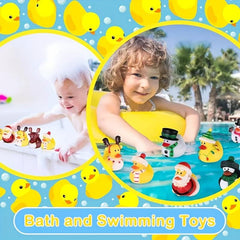 Christmas Rubber Ducks Party Holiday Gift Bag Baby Shower Toy Decoration