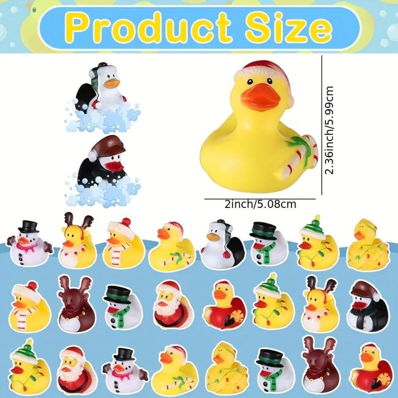 Christmas Rubber Ducks Party Holiday Gift Bag Baby Shower Toy Decoration