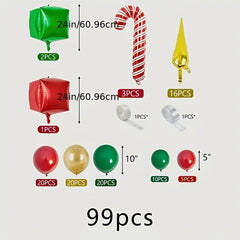 99pcs Christmas Balloon Arch Bridge Sets