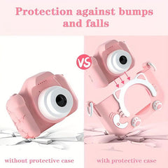 Digital Camera With Cat Silicone Cartoon Case Camera Toy