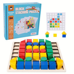 Wooden Splicing Building Blocks Puzzle Montessori Toy