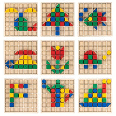 Wooden Splicing Building Blocks Puzzle Montessori Toy