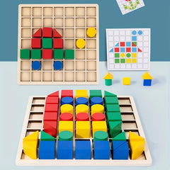 Wooden Splicing Building Blocks Puzzle Montessori Toy