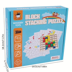 Wooden Splicing Building Blocks Puzzle Montessori Toy