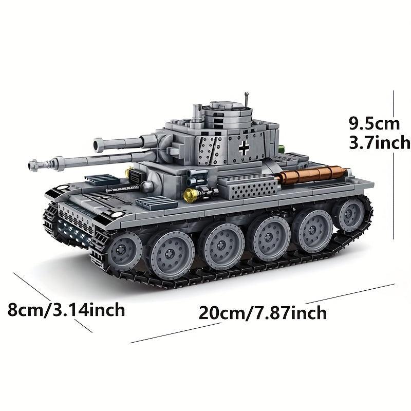 Retro Tank 38T Building Blocks T34 Armored Car Military Model Puzzle Set