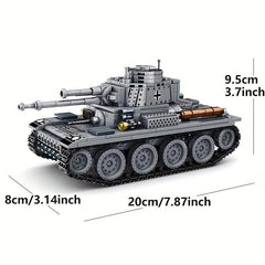 Retro Tank 38T Building Blocks T34 Armored Car Military Model Puzzle Set