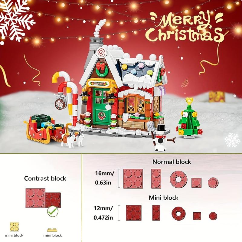 Christmas Gingerbread House Building Blocks Toys