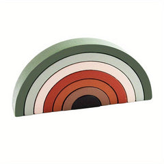 DIY Wooden Rainbow Building Blocks Stacking Toy