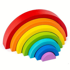 DIY Wooden Rainbow Building Blocks Stacking Toy