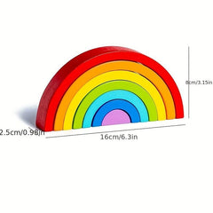 DIY Wooden Rainbow Building Blocks Stacking Toy