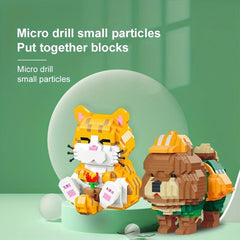 673pcs Cat Animal Building Blocks Model Fun Pet Building Blocks