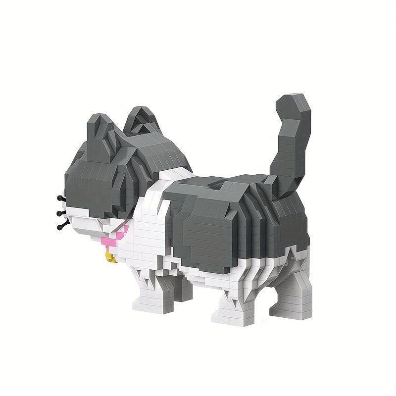 673pcs Cat Animal Building Blocks Model Fun Pet Building Blocks