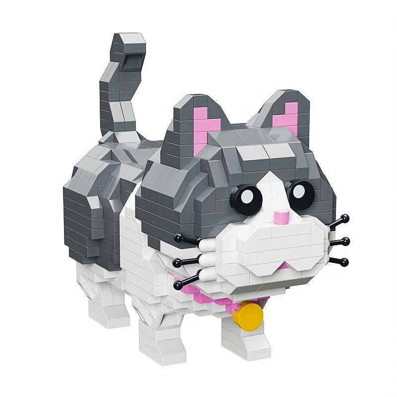 673pcs Cat Animal Building Blocks Model Fun Pet Building Blocks