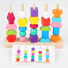 Montessori Wooden Shape Matching Puzzle Game Educational Toy