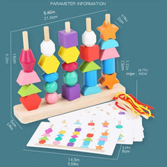 Montessori Wooden Shape Matching Puzzle Game Educational Toy
