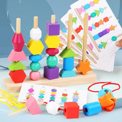 Montessori Wooden Shape Matching Puzzle Game Educational Toy